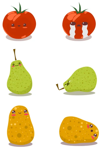 Веселые фрукты весело Pack2 — стоковый вектор