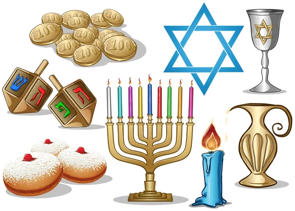 Hanukkah symboler pack Vektorgrafik