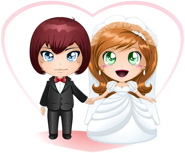 Bruid en bruidegom getting getrouwd 2 — Stockvector