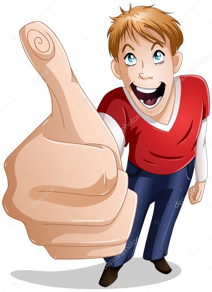 Guy Smiles With Thumbs Up