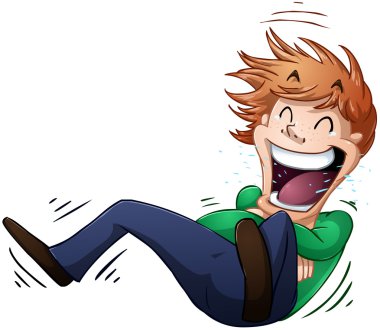 Guy Rolls On Floor Laughing clipart