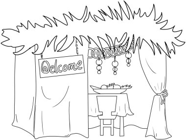 sukkot sayfa boyama için sukkah
