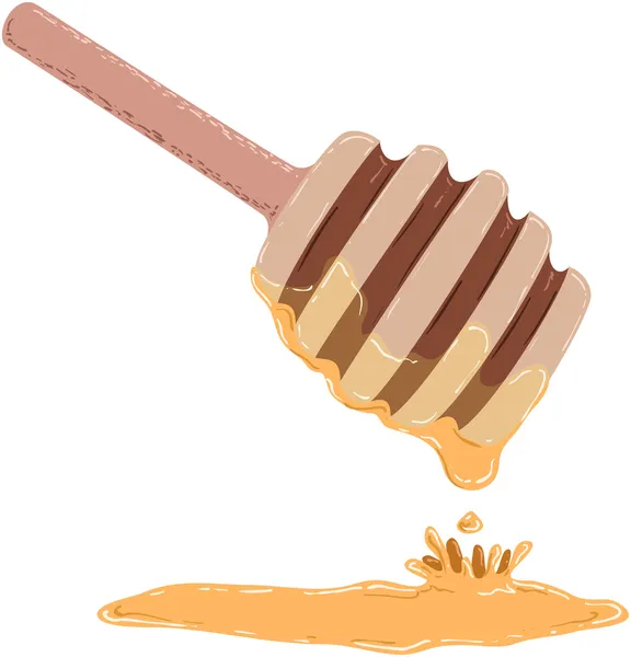 Stick Dripping With Honey — Stock Vector