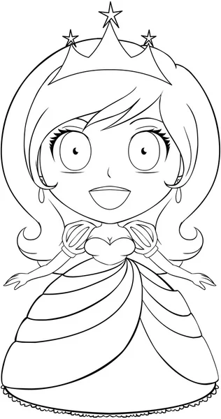 Princess Coloring Page 1 — Stock Vector