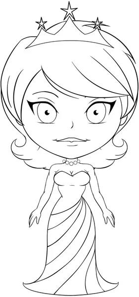 Princess Coloring Page 4 — Stock Vector