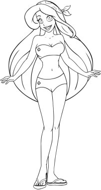 Sexy Woman Coloring Page Free Vector Eps Cdr Ai Svg Vector Illustration Graphic Art