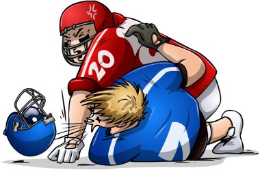 Futbol oyuncular mücadele ve yumruk