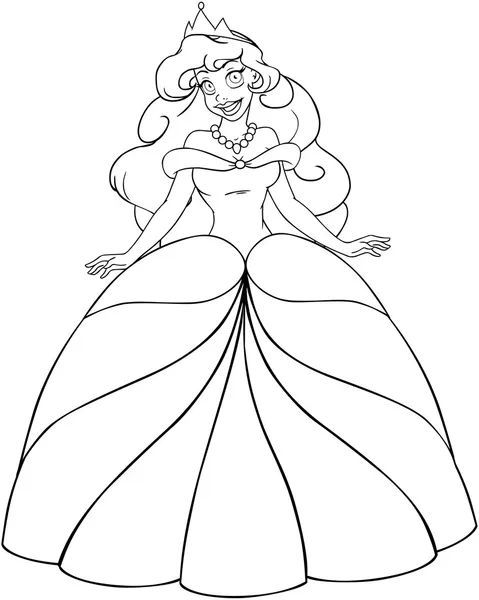 Coloriage Princesse africaine — Image vectorielle