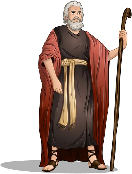 Mojžíš z bible pro Pesach — Stockový vektor