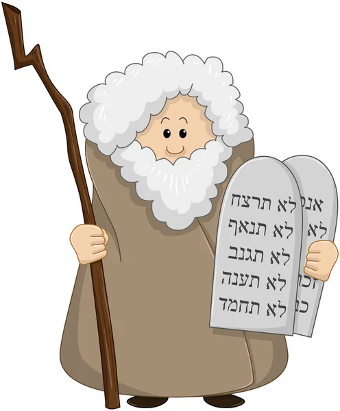 Moses Holding The Ten Commandments — Stock Vector