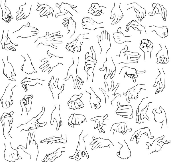 Man Hands Pack Lineart