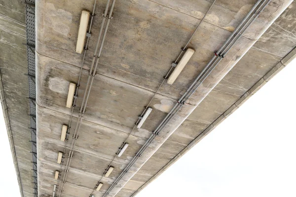 Ceiling Fluorescent Concrete Trollway — Zdjęcie stockowe