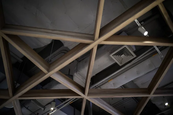 Ventilation Air Conditioning System Industrial Exhibition Hall Commercial Premises Lighting —  Fotos de Stock