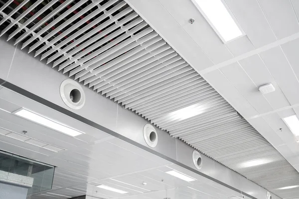 Ceiling Mounted Cassette Type Air Conditioner Modern Lamp Light White —  Fotos de Stock