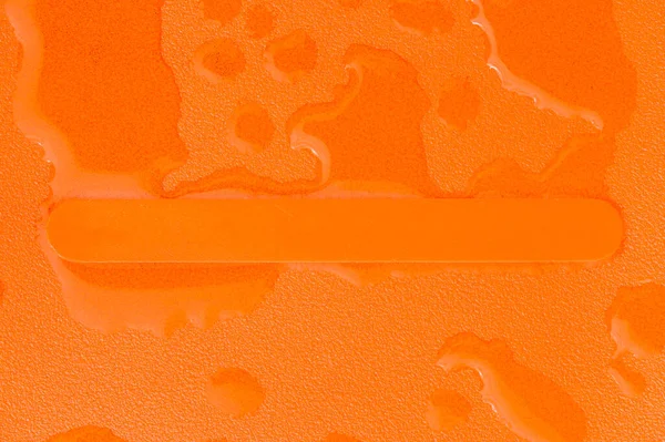 Close Orange Plastic Texture Pattern Water Drop Free Space Text — Fotografia de Stock
