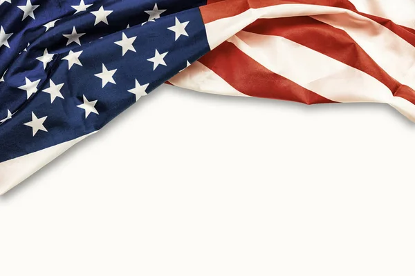 Vintage American flag on white background for Memorial Day, 4th of July, Labour Day.