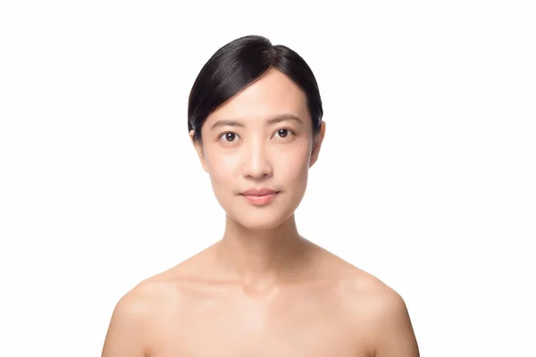 Портрет Прекрасної Молодої Азійської Жінки Чистий Свіжий Голий Одяг Азійська — стокове фото