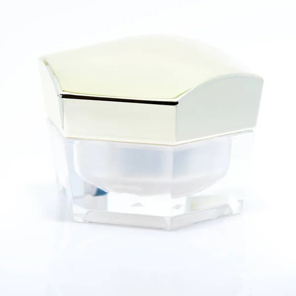 Embalaje Blanco Para Productos Cosméticos Aislados Blanco — Foto de Stock