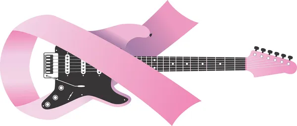 Guitarra de cinta de conciencia del cáncer — Vector de stock