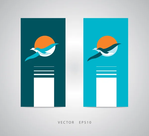 bir dalga üzerinde yükselen kuşu kartı