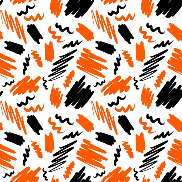 Seamless pattern. Orange and black spots on a white background. The year of the tiger is 2022.