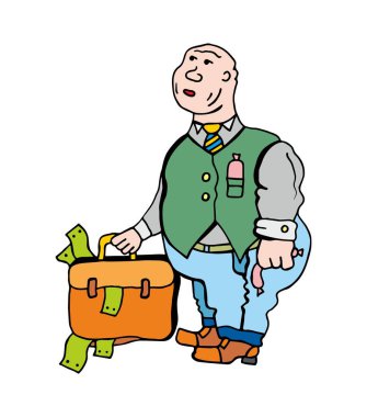 Namussuz işadamı. Bir çanta dolusu parası olan, yozlaşmış bir adamın karikatür karakteri..