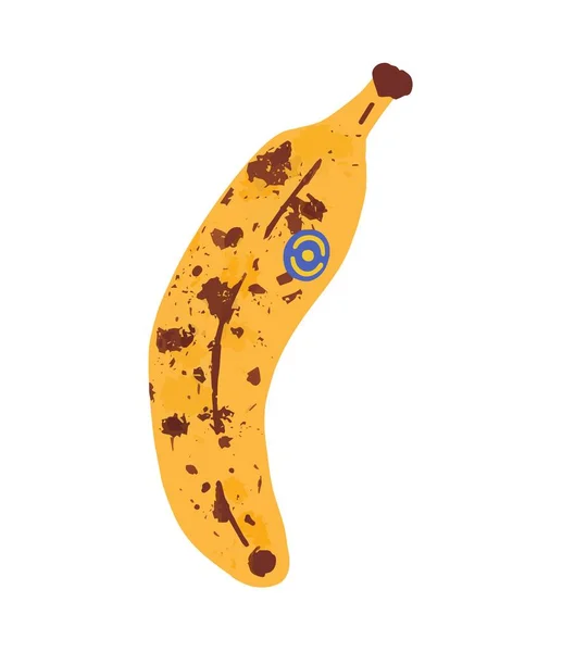 Banane Avec Des Taches Banane Réaliste Mûre Illustration Vectorielle — Image vectorielle