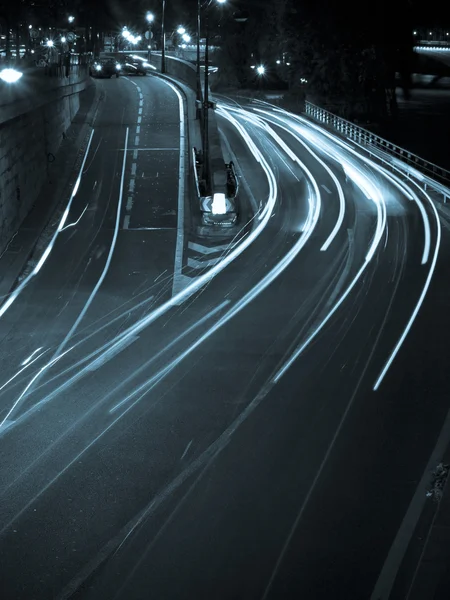 Gece yol trafiği — Stok fotoğraf