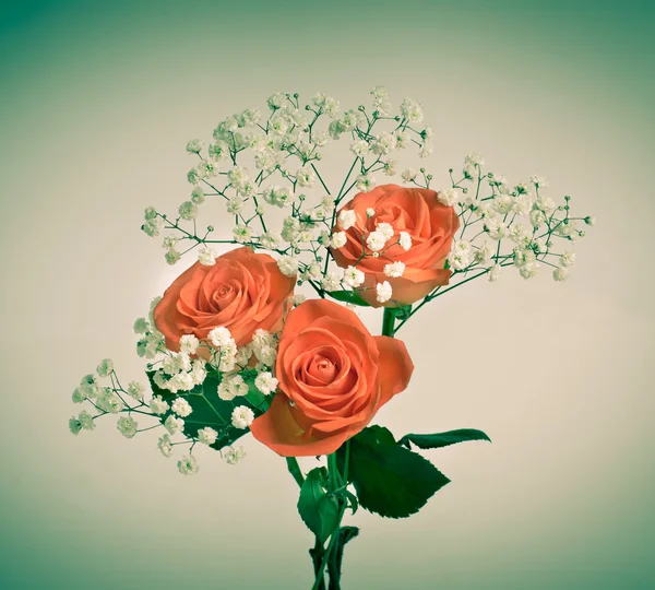 Bouquet of roses in retro style — Stock Photo, Image