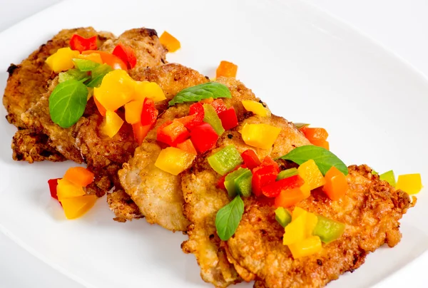 Pork chop and sweet pepper — Stock Photo, Image