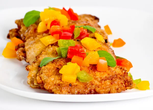 Pork chop and sweet pepper — Stock Photo, Image