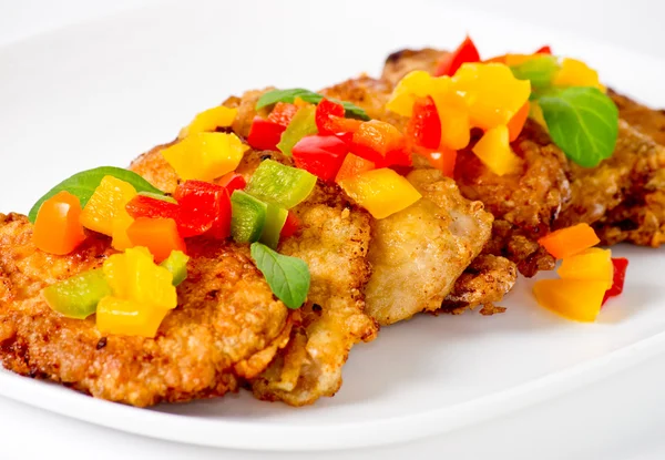 Pork chop and sweet pepper — Stock Photo, Image