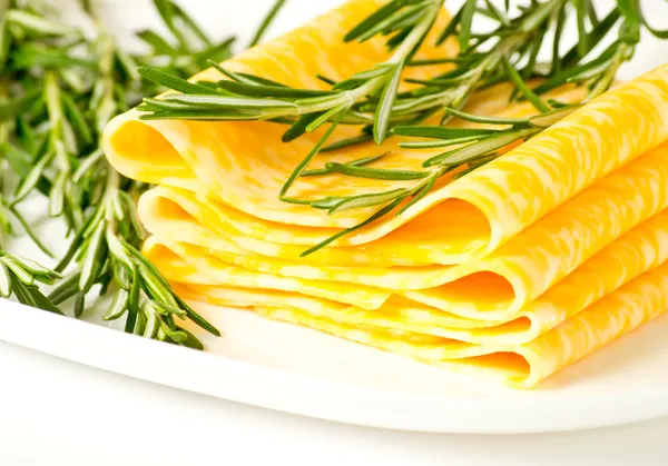 Cheese marbled with rosemary — Stock Photo, Image