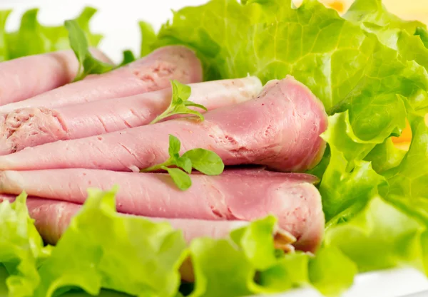 Pork and lettuce — Stock Photo, Image