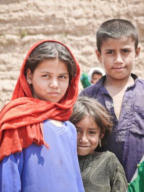 Afgan refugee children clipart