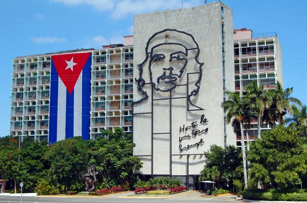 Kubanska flagga och che guevara — Stockfoto