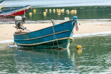 Old fishing boat on the beach , nobody