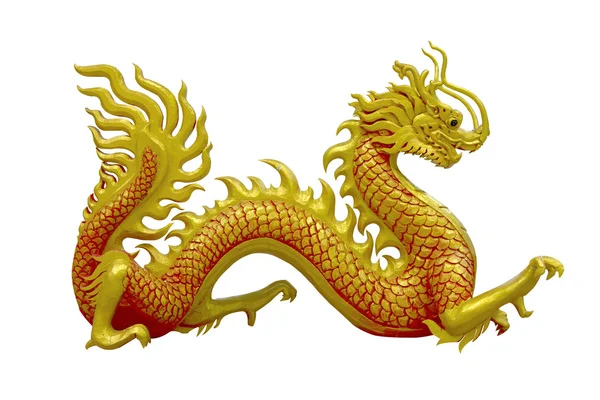 Goldener chinesischer Drache auf isoliertem Hintergrund — Stockfoto