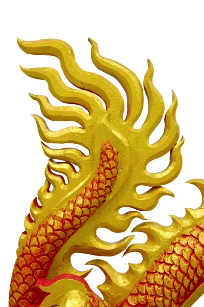 Goldener chinesischer Drache auf isoliertem Hintergrund — Stockfoto