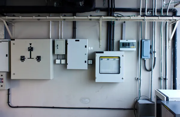 Sistema eléctrico en el sistema del edificio del gabinete —  Fotos de Stock