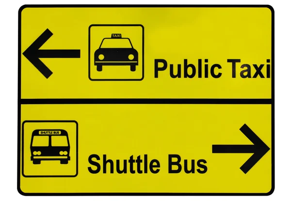 Bus and public taxi arrow label — Stock Photo, Image