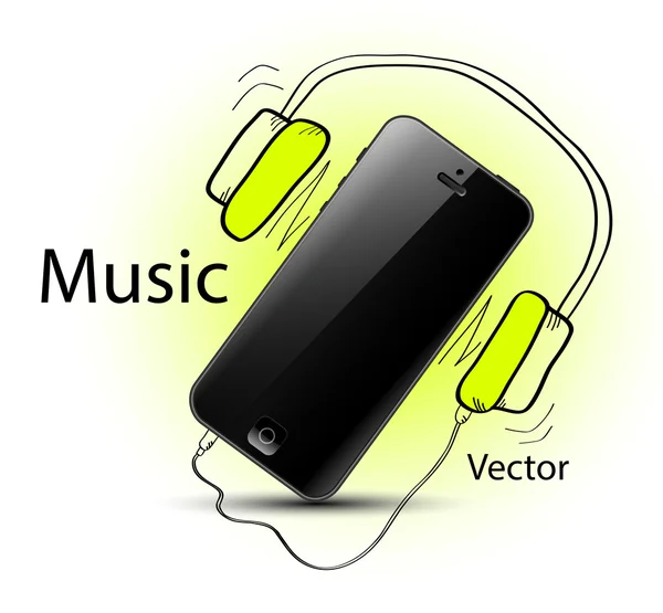 Hörlurar smartphone — Stock vektor