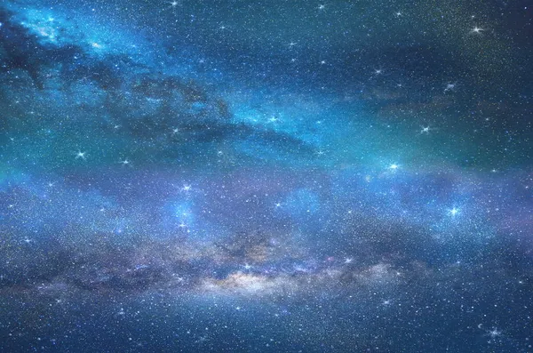 Gran Brillante Cielo Estrellado Noche Azul Vía Láctea Universo Aurora — Foto de Stock