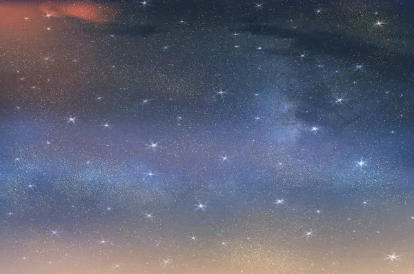 Grande Céu Estrelado Brilhante Noite Azul Forma Leitosa Universo Aurora — Fotografia de Stock