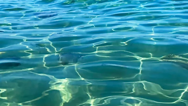 Mediterrainen Mar Onda Água Sol Luz Tropical Verde Azul Reflexão — Fotografia de Stock