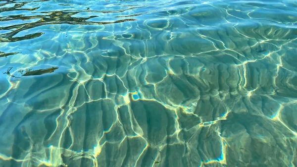 Mar Água Onda Sol Luz Tropical Verde Azul Reflexão Sol — Fotografia de Stock