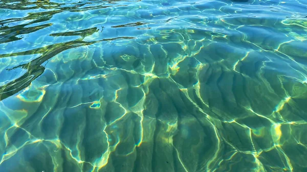 Mar Água Onda Sol Luz Tropical Verde Azul Reflexão Sol — Fotografia de Stock