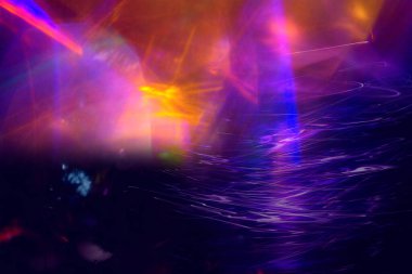 soyut neon renkli dijital bulanık sızıntı mavi sarı eflatun kozmik altın elementler alevler modern sanat şablonunu bulanıklaştırdı 