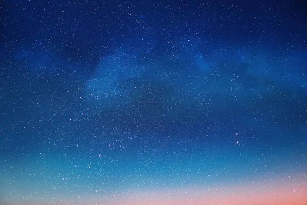 Blue Bright Starry Bright Sky Moon Light Milke Way Universe — Foto Stock