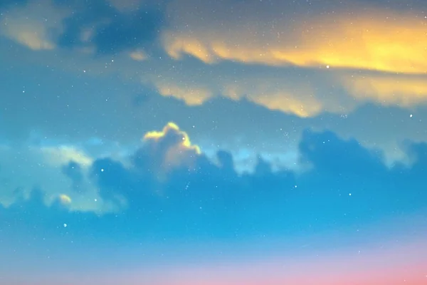 Blue Bright Starry Bright Sky Moon Light Milke Way Universe — Stockfoto